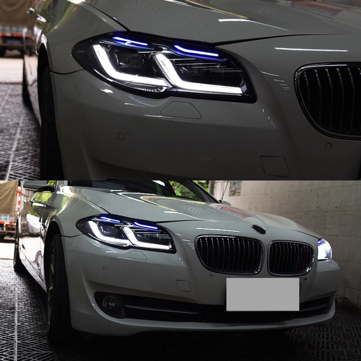 LED Headlights for 2011-2013 BMW 5 Series F10 Pre-LCI (OE Xenon Non-Adaptive) | Dual-Color Switchback DRL, Plug & Play