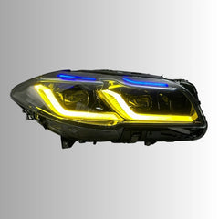 LED Headlights for 2011-2013 BMW 5 Series F10 Pre-LCI (OE Xenon Non-Adaptive) | Dual-Color Switchback DRL, Plug & Play