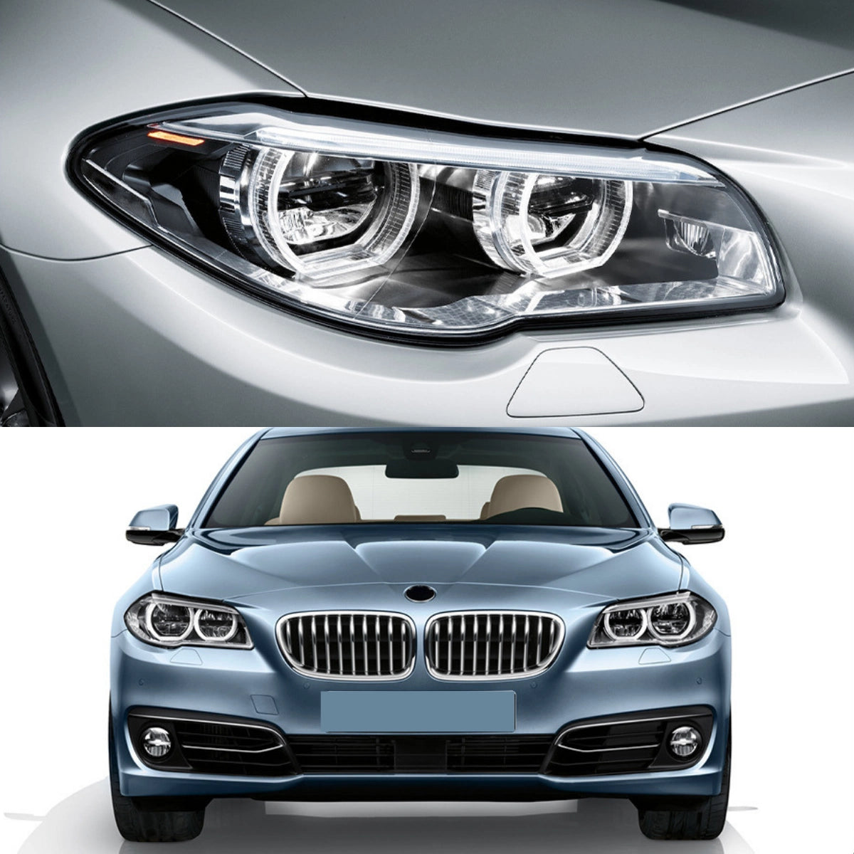 LED-Scheinwerfer für 2011-2017 BMW 5er F10 | Zweifarbige Angel Eyes