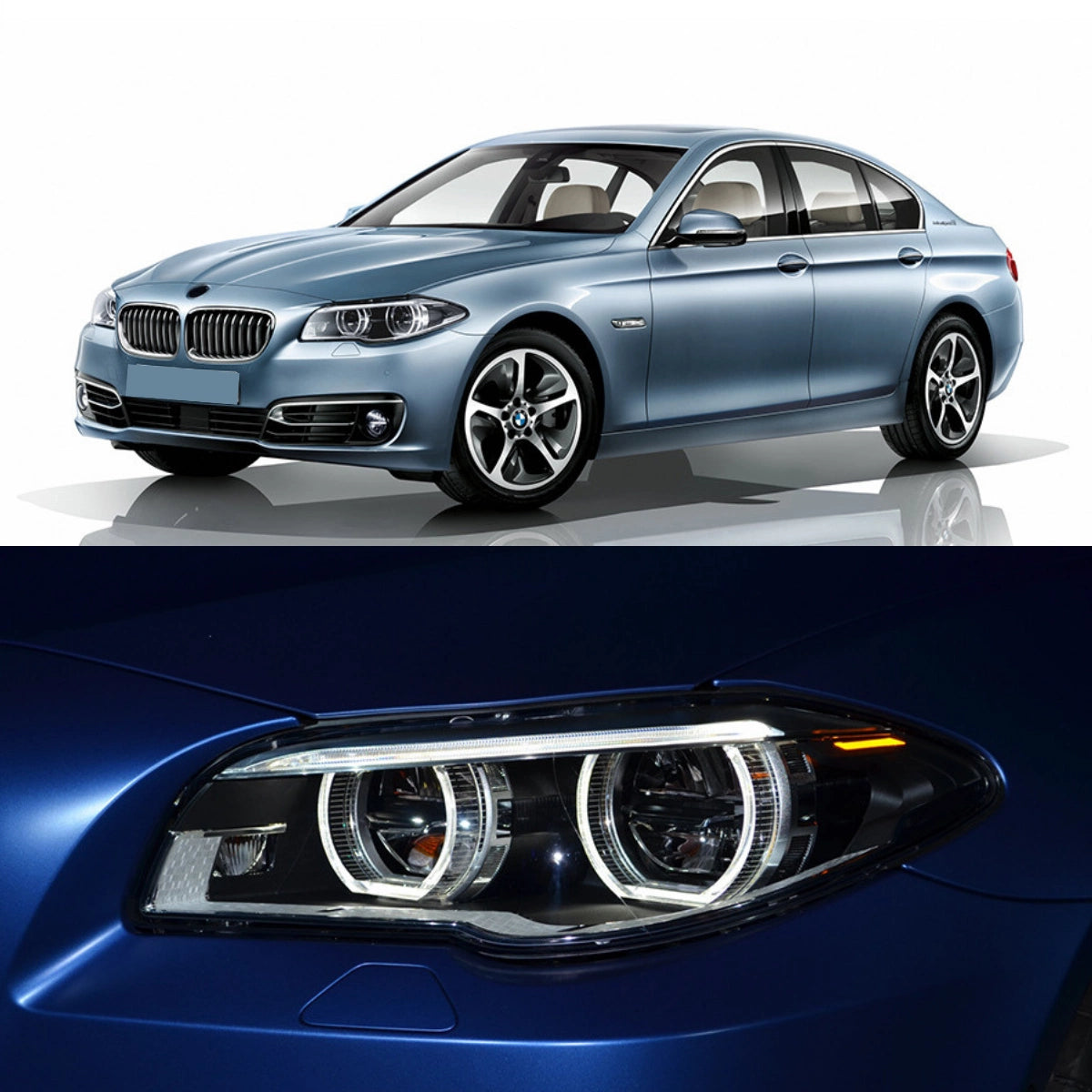 LED-Scheinwerfer für 2011-2017 BMW 5er F10 | Zweifarbige Angel Eyes