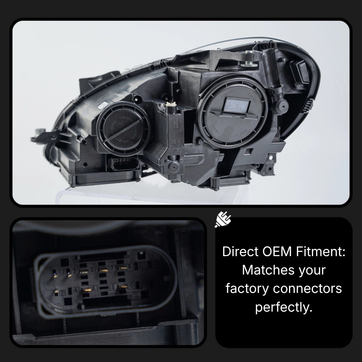 LED Headlights for 2012-2014 Mercedes W204 Facelift C250 C300 C350 | Start-Up Animation, Plug & Play