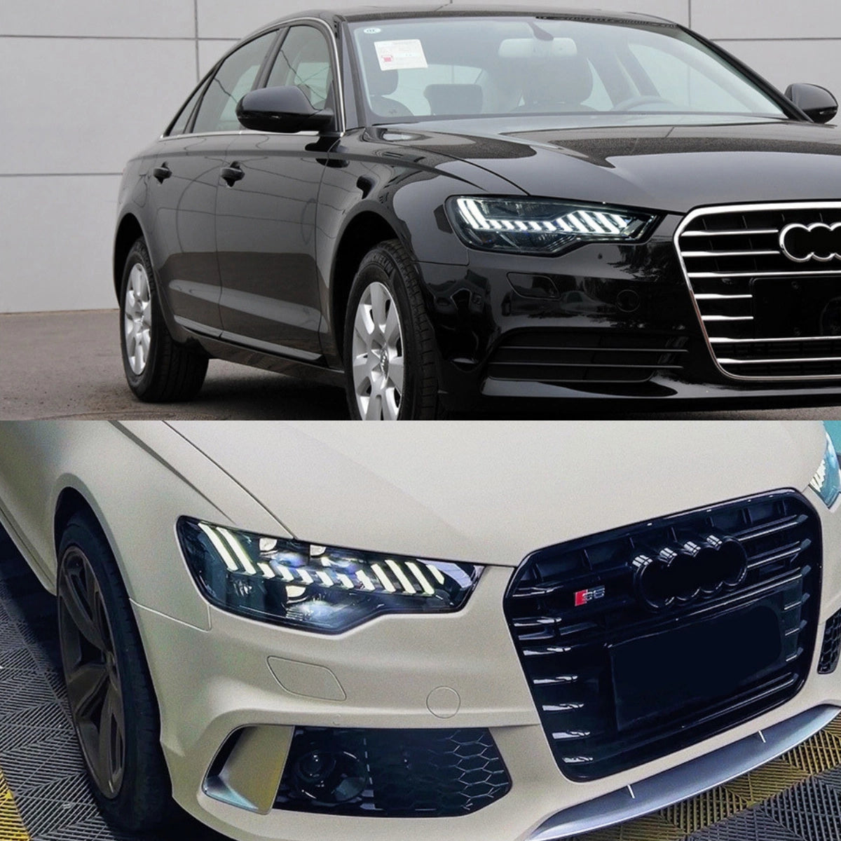 LED Headlights for 2012-2015 Audi A6 C7 Pre-Facelift | RS-Style, Start-Up Animation, White DRL, Plug & Play