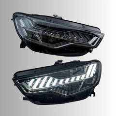 LED Headlights for 2012-2015 Audi A6 C7 Pre-Facelift | RS-Style, Start-Up Animation, White DRL, Plug & Play