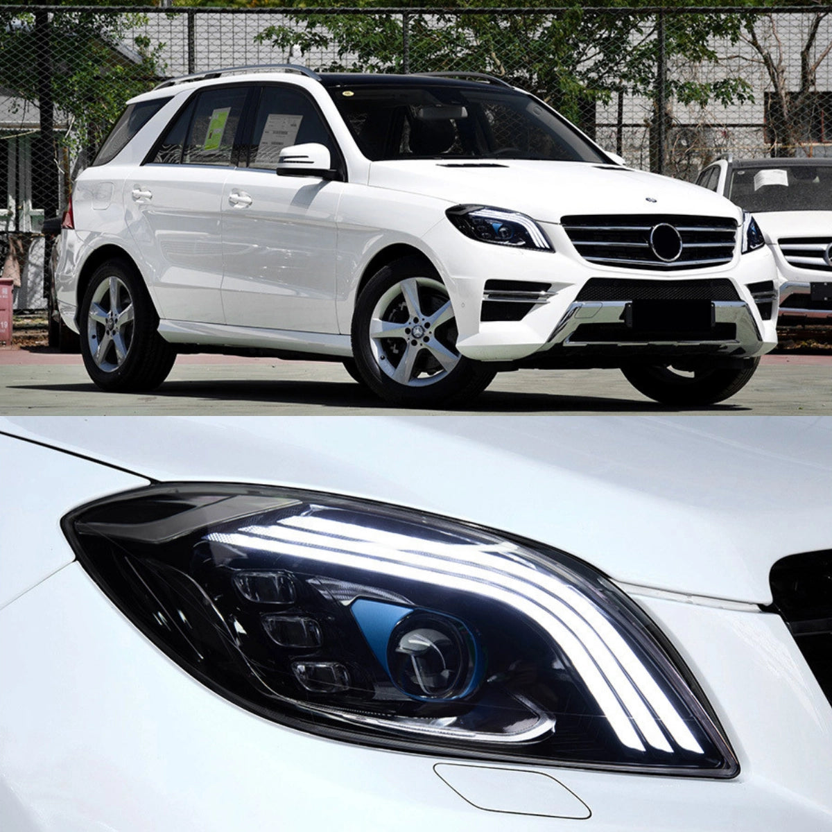 LED-Scheinwerfer für 2012-2015 Mercedes W166 Vorfacelift ML350/ML550 | Startanimation, sequentieller Blinker