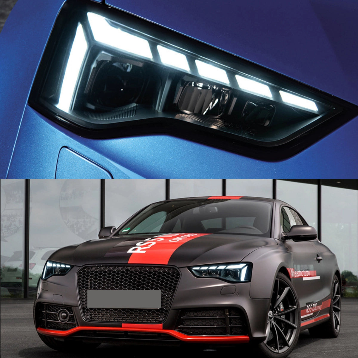 LED Headlights for 2013-2017 Audi A5 S5 8T 8F Facelift | RS-Style Start-Up Animation, White DRL, Plug & Play