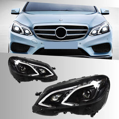 LED Headlights for 2014-2016 Mercedes W212 Facelift E350 E400 E550 | White DRL, Plug & Play