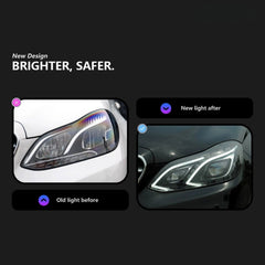 LED Headlights for 2014-2016 Mercedes W212 Facelift E350 E400 E550 | White DRL, Plug & Play