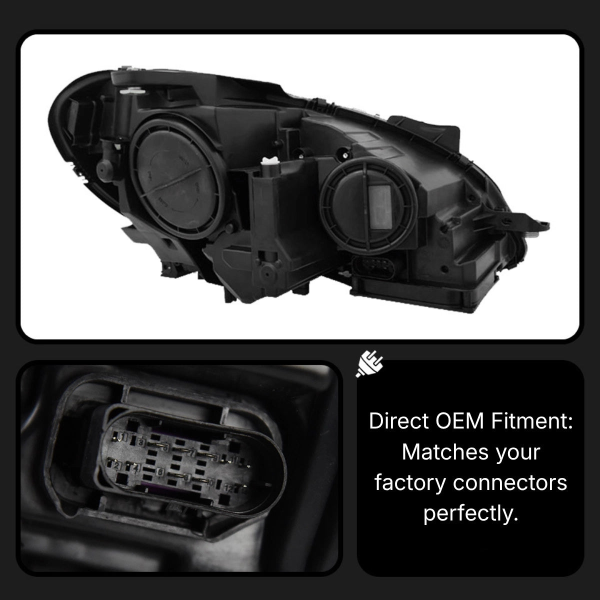 LED Headlights for 2014-2016 Mercedes W212 Facelift E350 E400 E550 | White DRL, Plug & Play