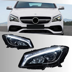LED Headlights for 2014-2019 Mercedes-Benz CLA C117/W117 | Start-Up Animation, White DRL, Plug & Play