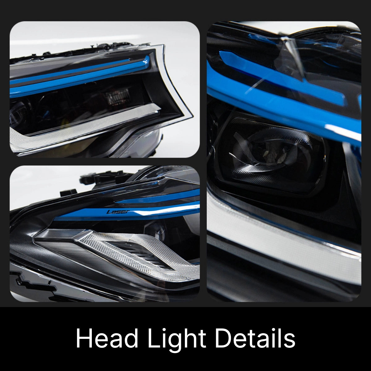 LED Headlights for 2017-2020 BMW 5 Series G30 Pre-LCI | Dual Blue Eyebrow, Dual-Color DRL, Plug & Play