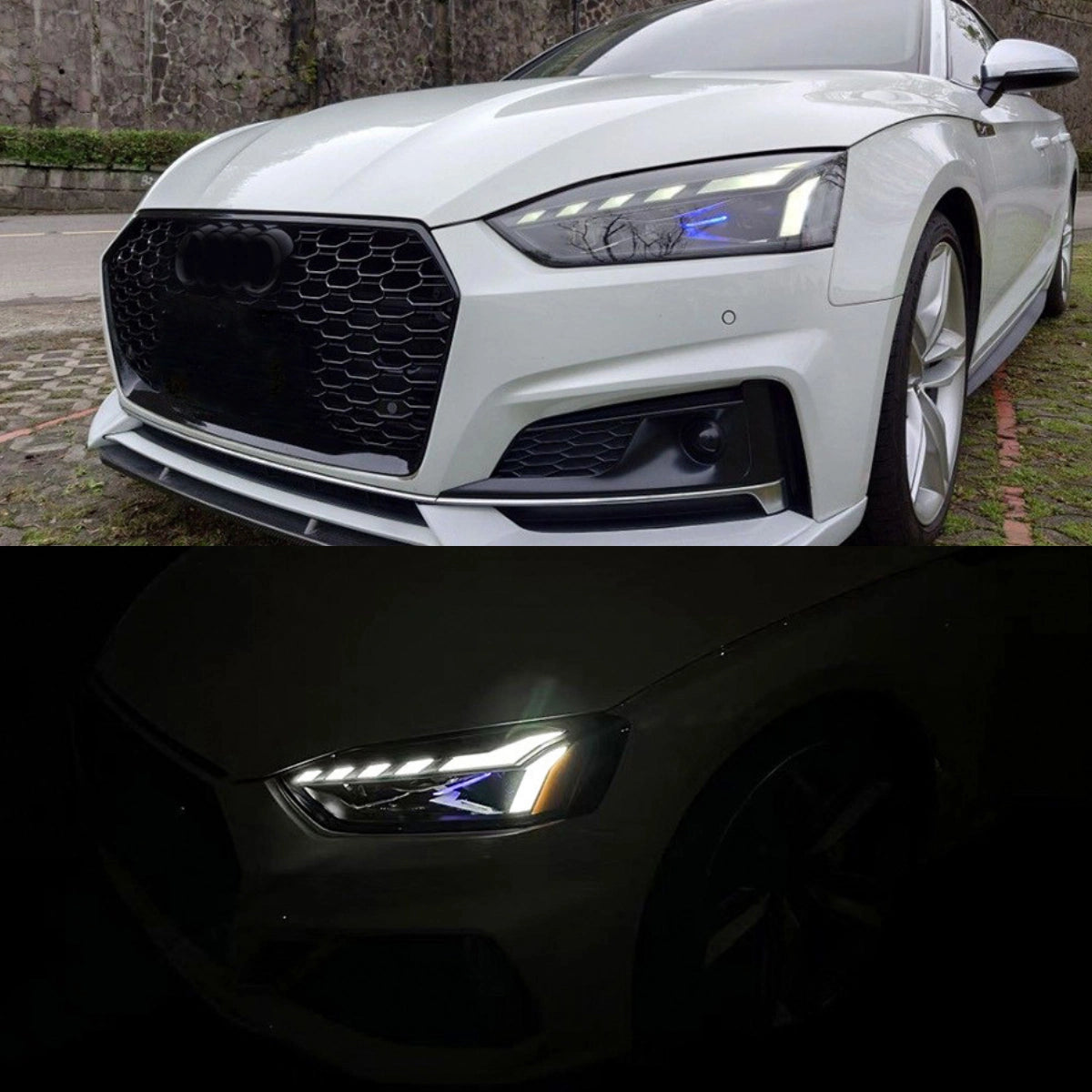 LED Headlights for 2018-2020 Audi A5 S5 F5 Pre-Facelift | RS-Style, Start-Up Animation, White DRL, Plug & Play