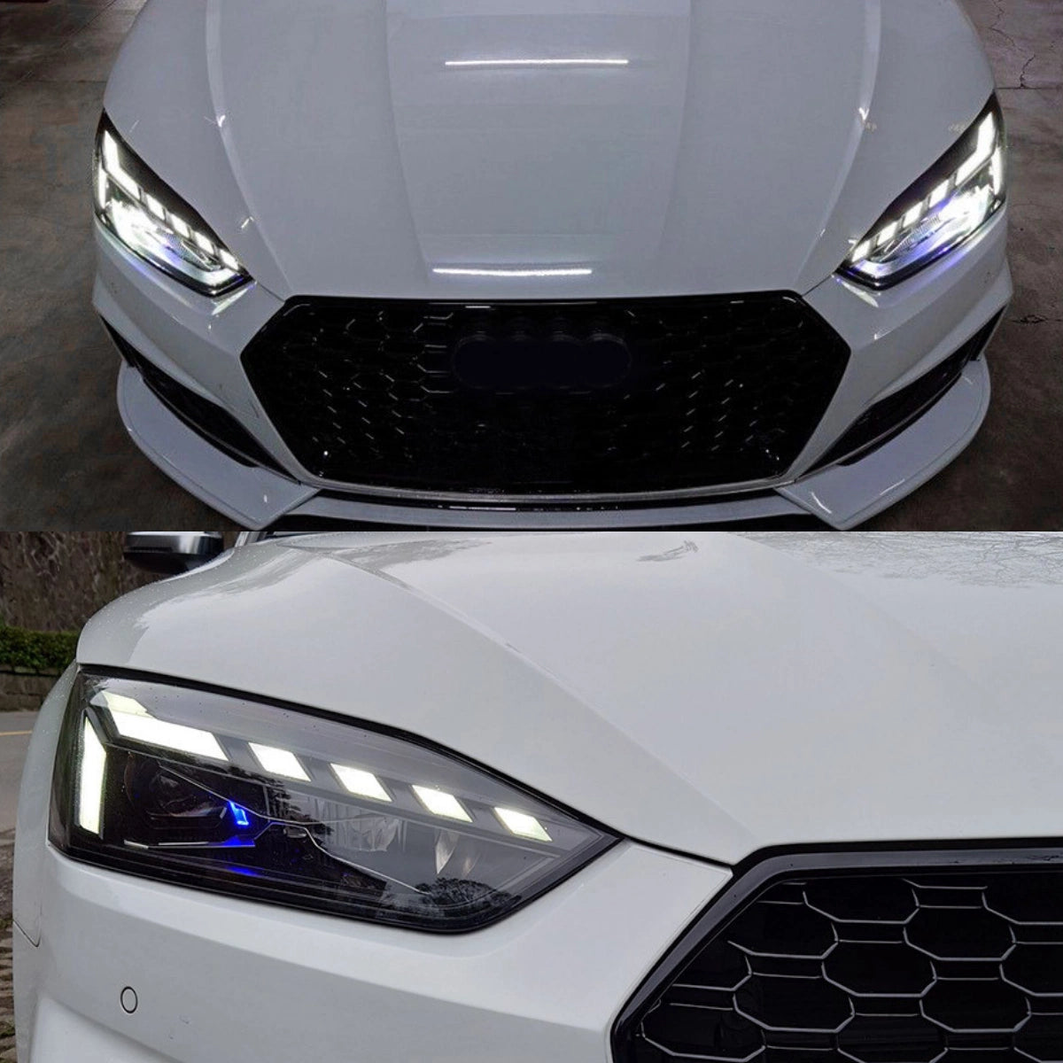 LED Headlights for 2018-2020 Audi A5 S5 F5 Pre-Facelift | RS-Style, Start-Up Animation, White DRL, Plug & Play