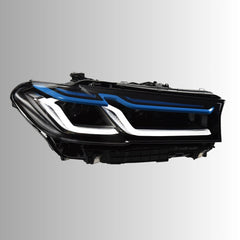 LED Headlights for 2021-2023 BMW 5 Series G30 Pre-LCI | Dual Blue Eyebrow, Tri-Color DRL, Plug & Play