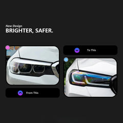 LED Headlights for 2021-2023 BMW 5 Series G30 Pre-LCI | Dual Blue Eyebrow, Tri-Color DRL, Plug & Play