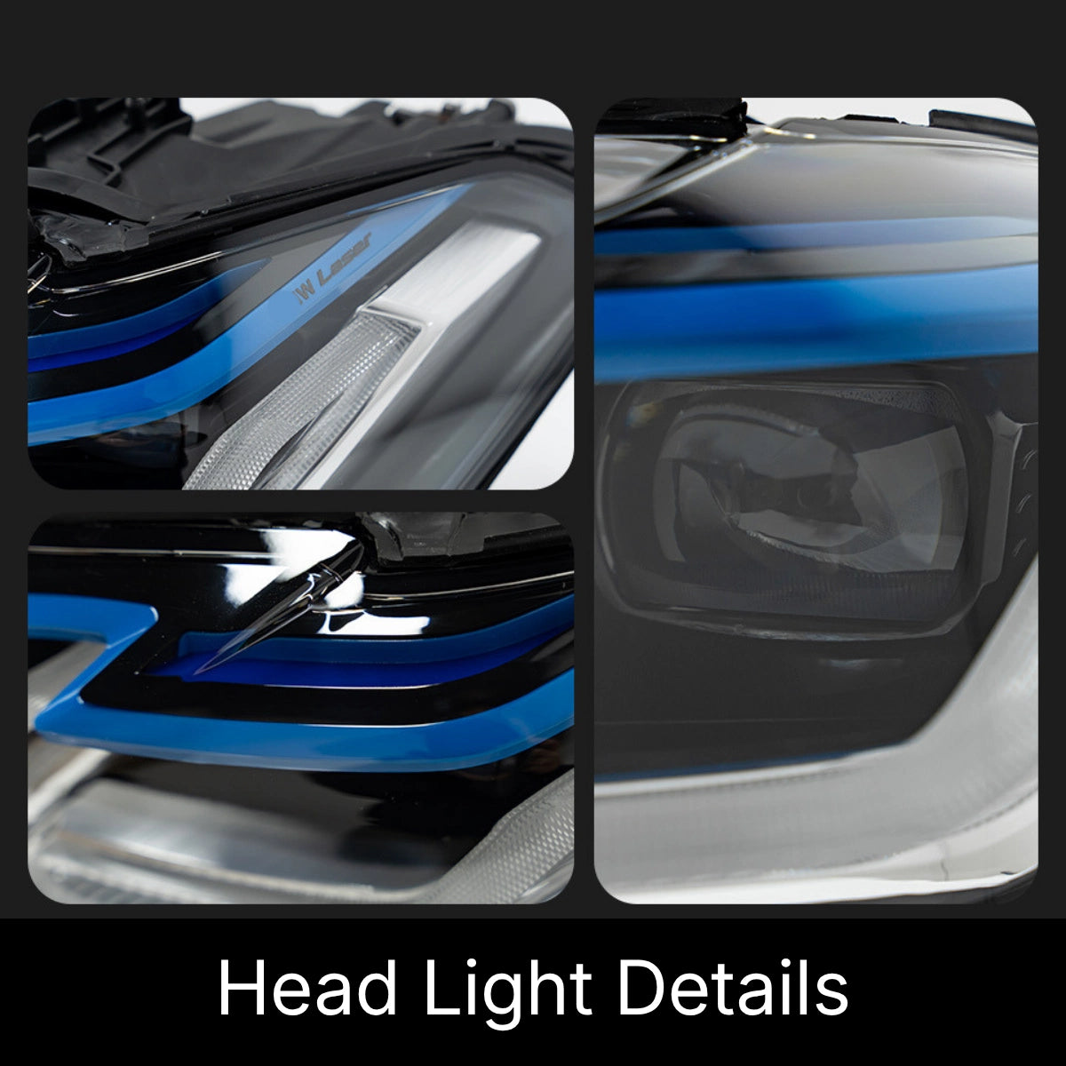 LED Headlights for 2021-2023 BMW 5 Series G30 Pre-LCI | Dual Blue Eyebrow, Tri-Color DRL, Plug & Play