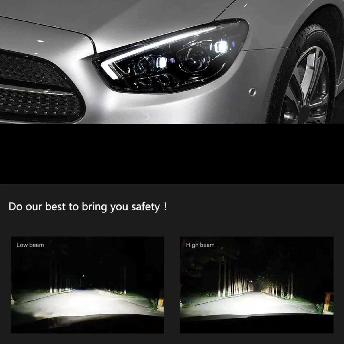LED Headlights for 2021-2023 Mercedes W213 Facelift E350 E450 | Start-Up Animation, Sequential, Plug & Play