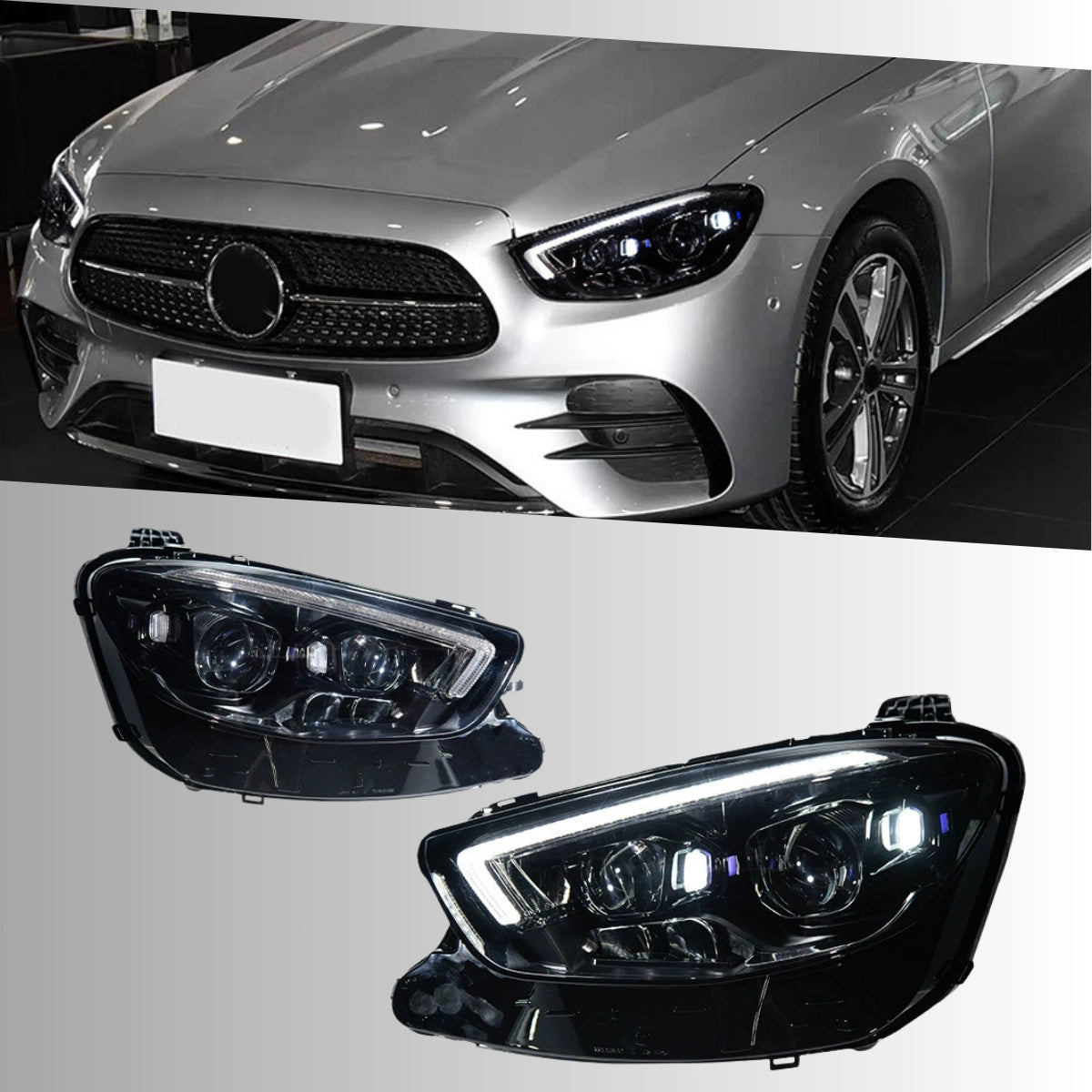 LED Headlights for 2021-2023 Mercedes W213 Facelift E350 E450 | Start-Up Animation, Sequential, Plug & Play