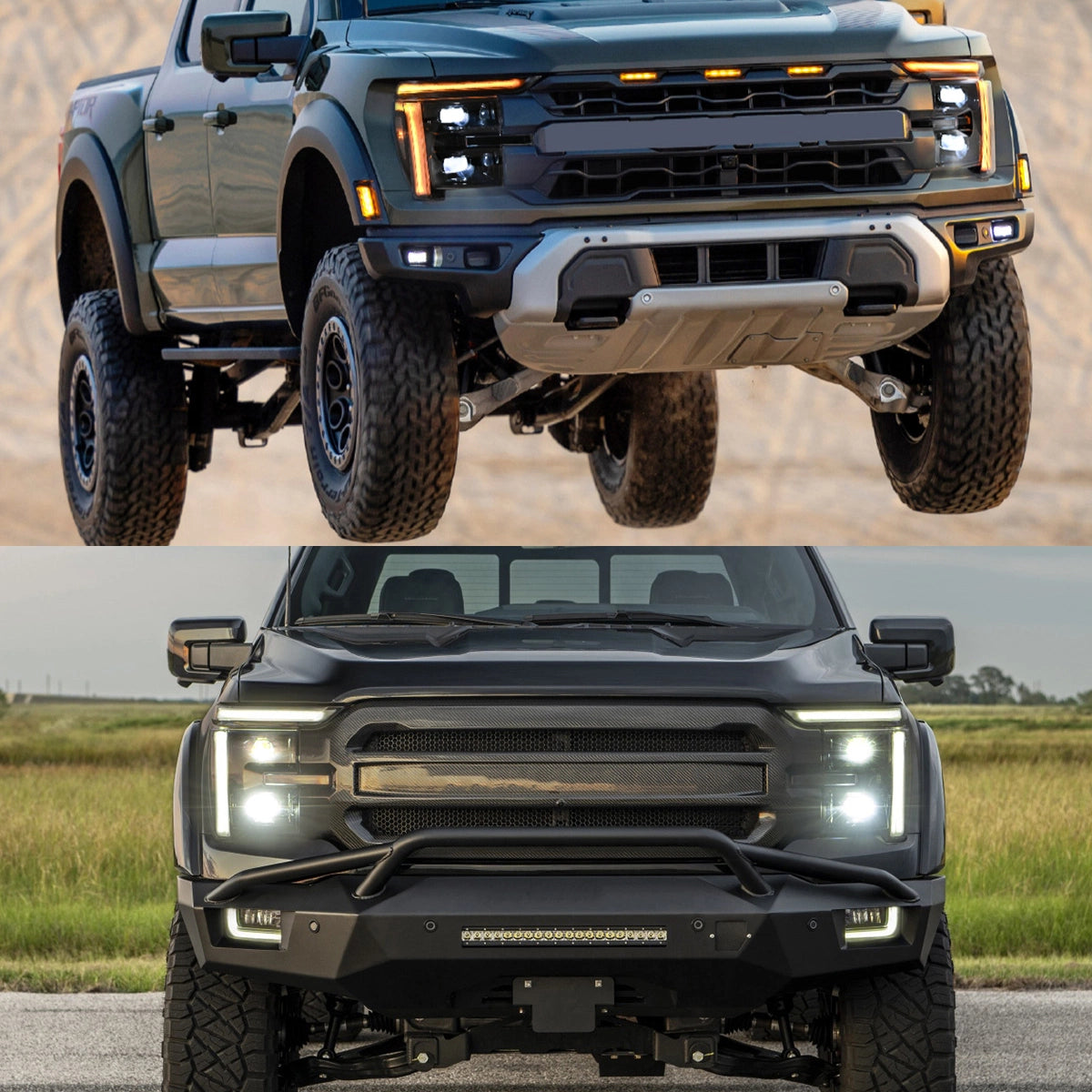 LED-Scheinwerfer für 2021-2025 Ford F-150 XL/XLT/STX | Zweifarbiges Tagfahrlicht, sequenzielle Blinker