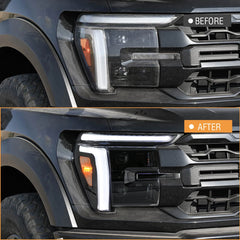 LED-Scheinwerfer für 2021-2025 Ford F-150 XL/XLT/STX | Zweifarbiges Tagfahrlicht, sequenzielle Blinker