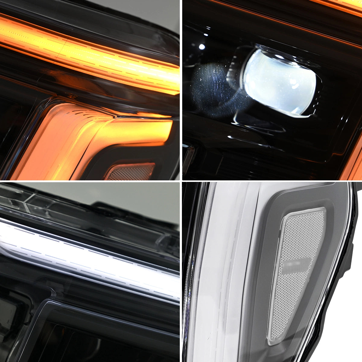 LED-Scheinwerfer für 2021-2025 Ford F-150 XL/XLT/STX | Zweifarbiges Tagfahrlicht, sequenzielle Blinker