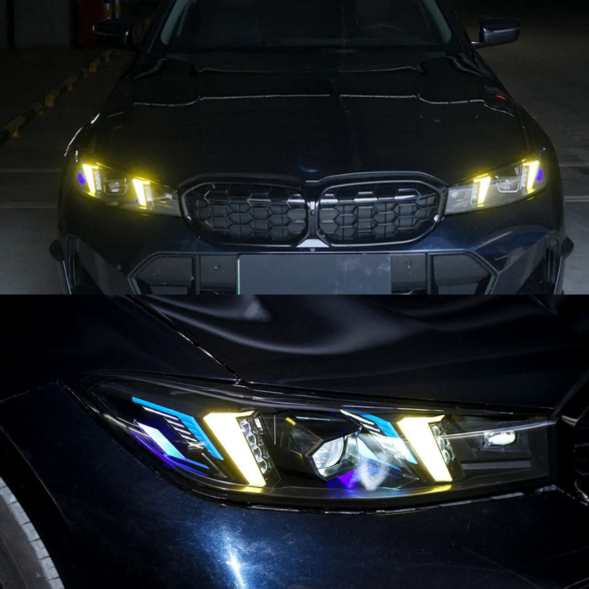 LED Headlights for 2023-2026 BMW 3 Series G20 LCI | Dual-Color Fang DRL, Plug & Play