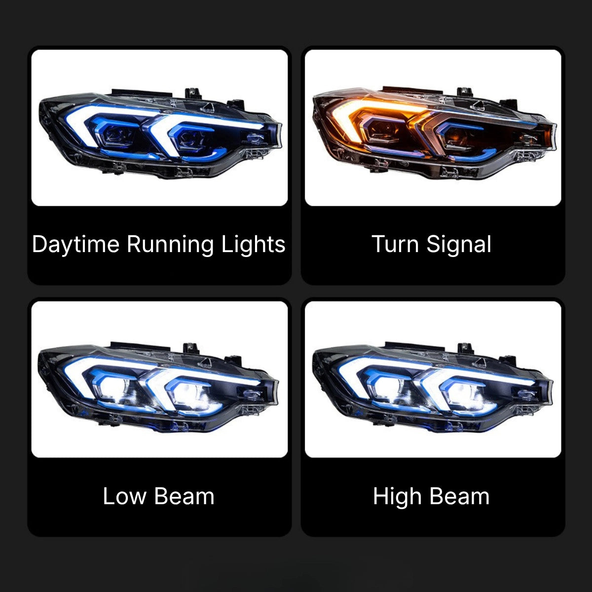 LED Headlights for BMW 3 Series F30/F31 (2012-2018) | 2023+ LCI Style With DRL, Plug & Play