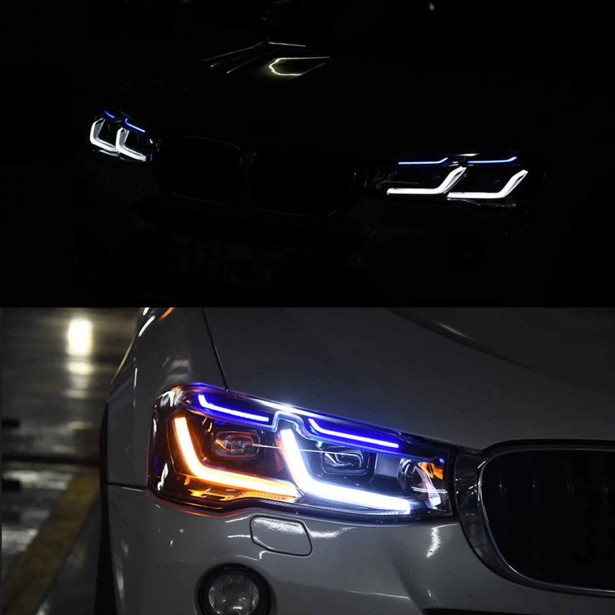 LED Headlights for BMW X3 F25 LCI (15-17) & X4 F26 (15-18) | Dual-Color DRL, Sequential Signals