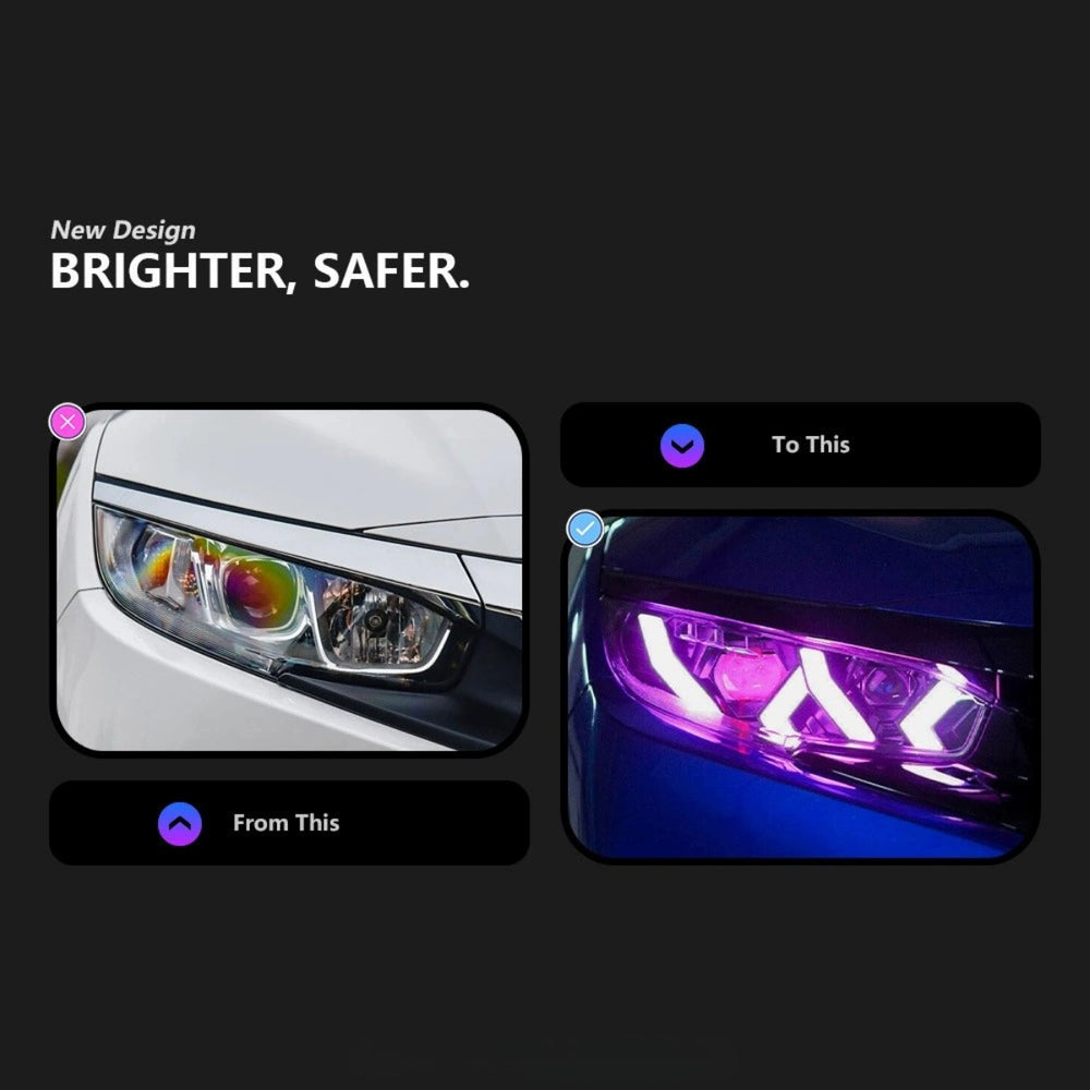 LEDHeadlightsforHondaCivic10thGen_2016-2021_App-ControlledRGBLamboStyleDRL_DemonEye_4 - NOXBEAM