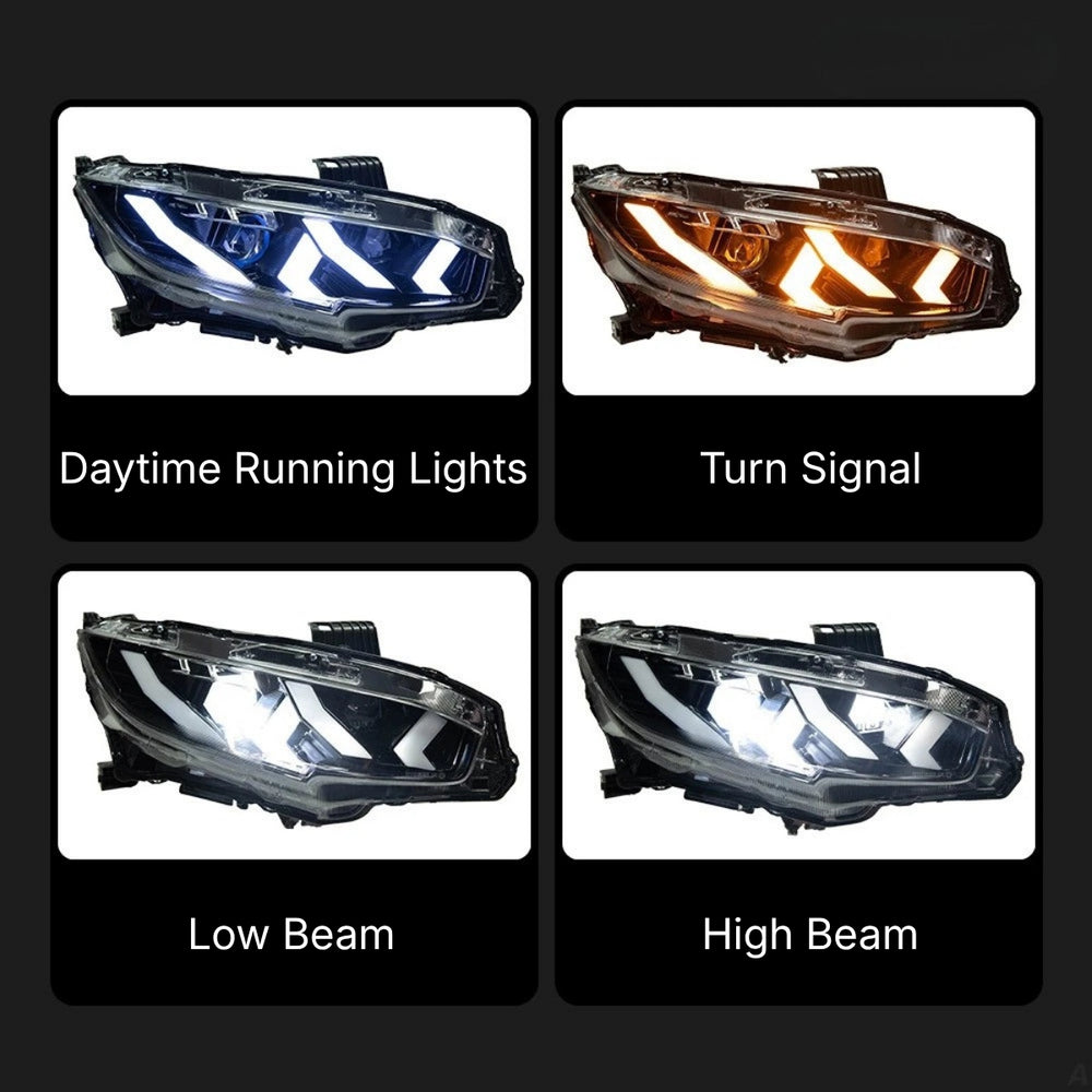LEDHeadlightsforHondaCivic10thGen_2016-2021_LamboStyleDRL_DemonEye_4 - NOXBEAM