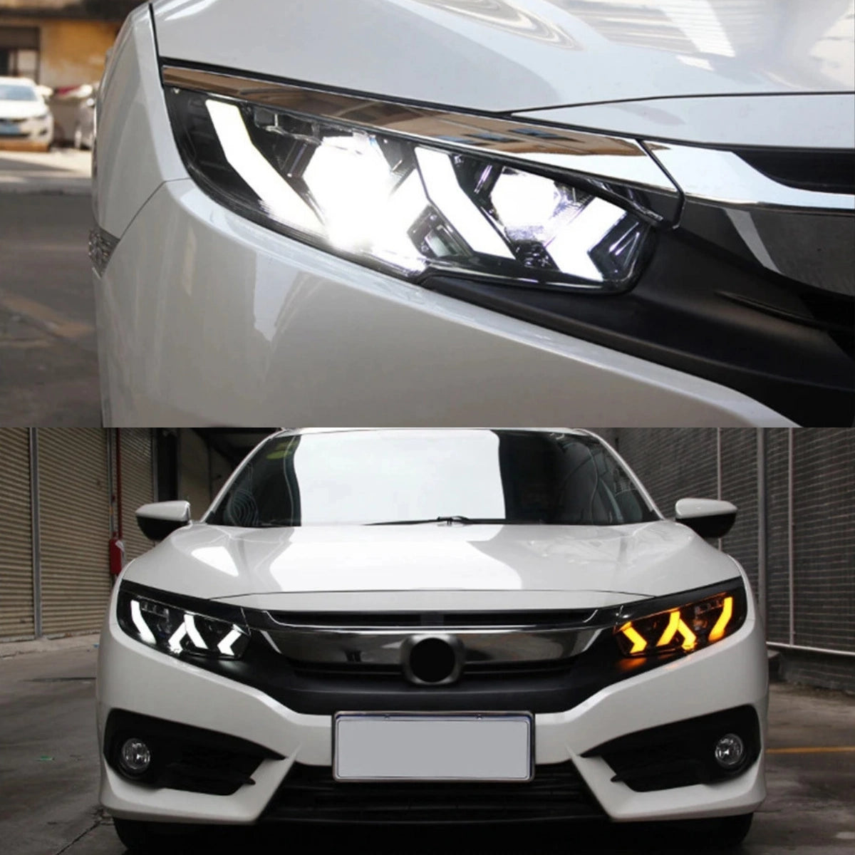 LEDHeadlightsforHondaCivic10thGen_2016-2021_LamboStyleDRL_DemonEye_9 - NOXBEAM