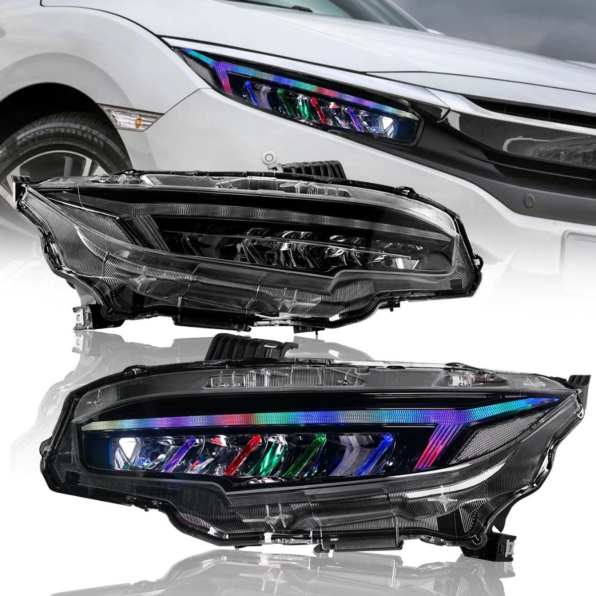 LEDHeadlightsforHondaCivic10thGen_2016-2021_NEWDesignRGBDRL_SequentialSignals_2 - NOXBEAM