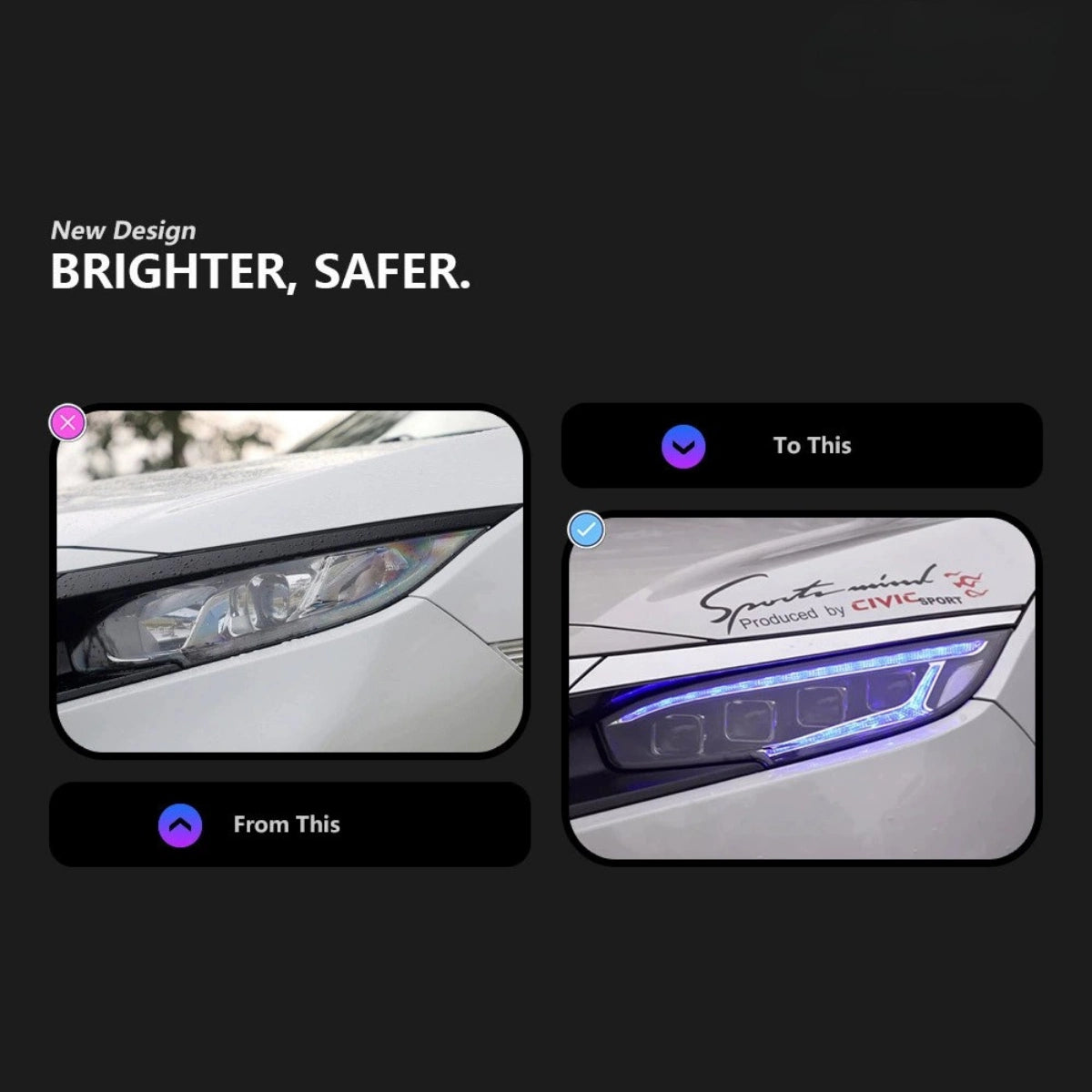 LEDHeadlightsforHondaCivic10thGen_2016-2021_QuadProjectorBlueAnimation_Sequential_4 - NOXBEAM