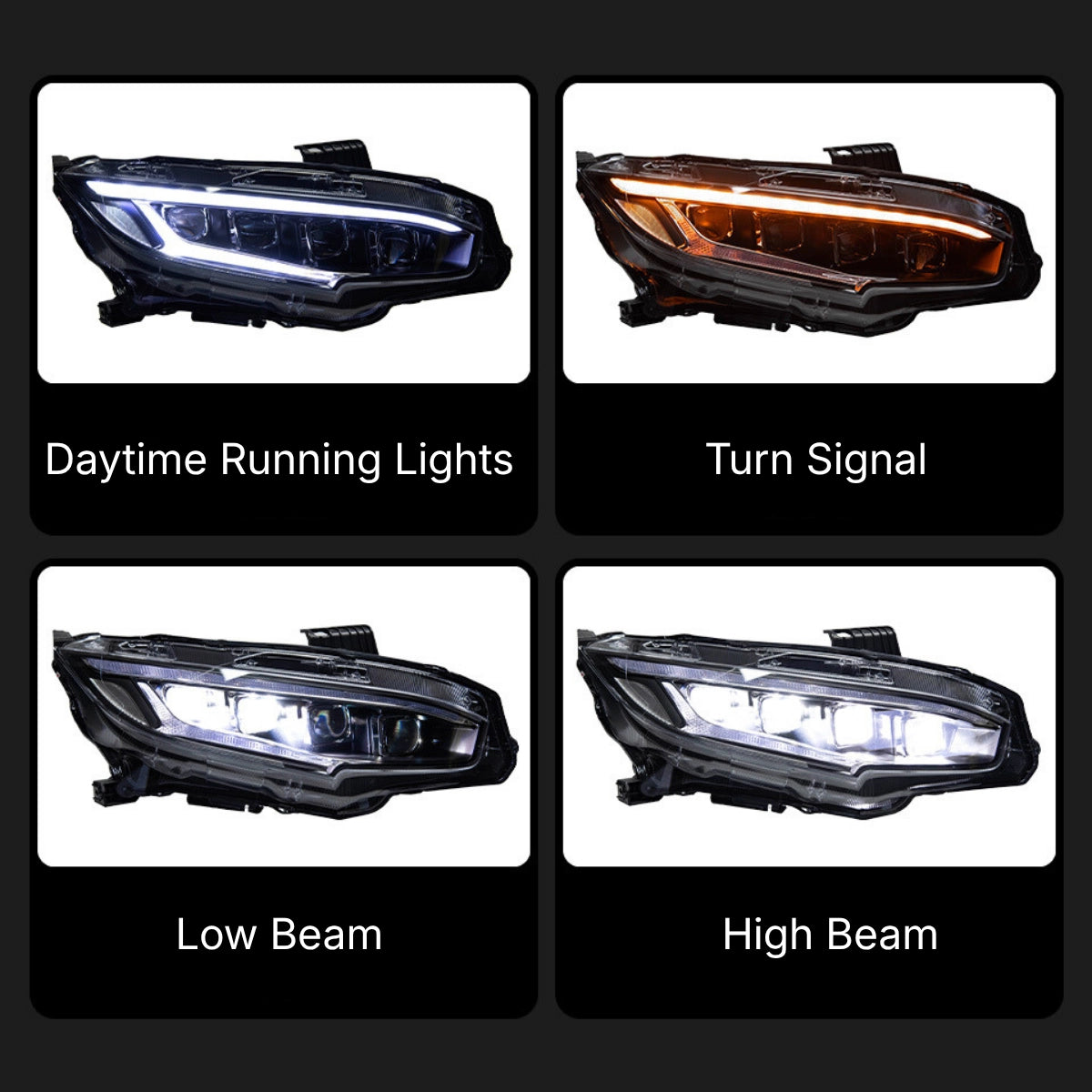 LEDHeadlightsforHondaCivic10thGen_2016-2021_QuadProjectorBlueAnimation_Sequential_5 - NOXBEAM