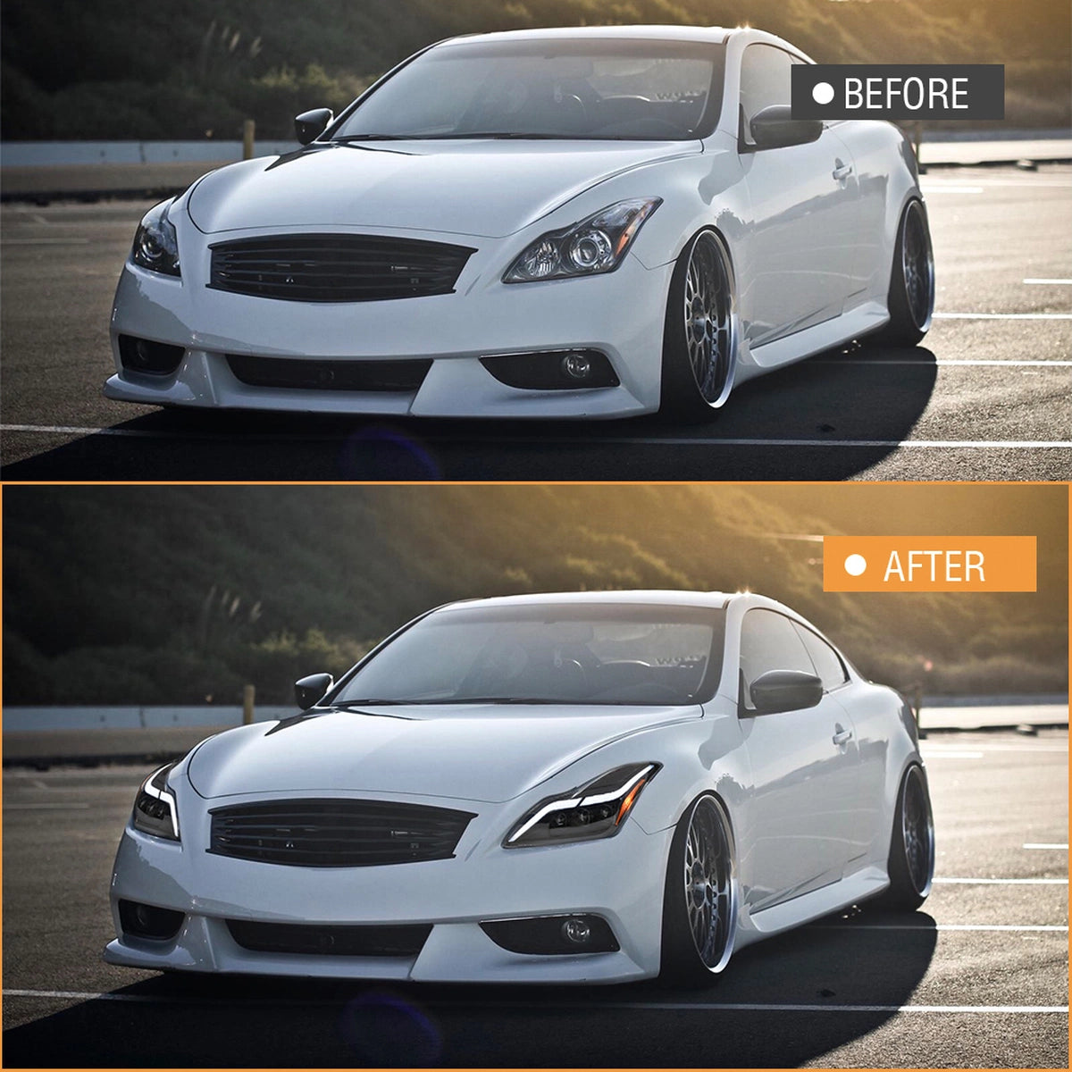 LEDHeadlightsforInfinitiG25G37Q40Sedan_2008-2015_StartupAnimation_DRL_Plug_Play_5 - NOXBEAM