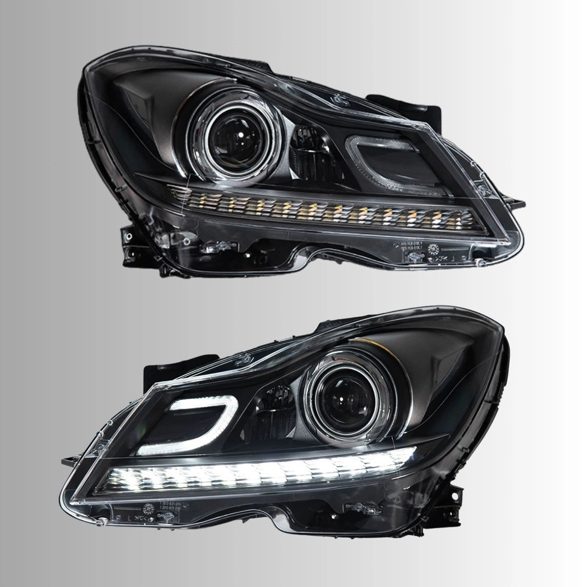 LED-Scheinwerfer für 2012-2014 Mercedes C-Klasse W204 Facelift | nur Halogen, Startanimation