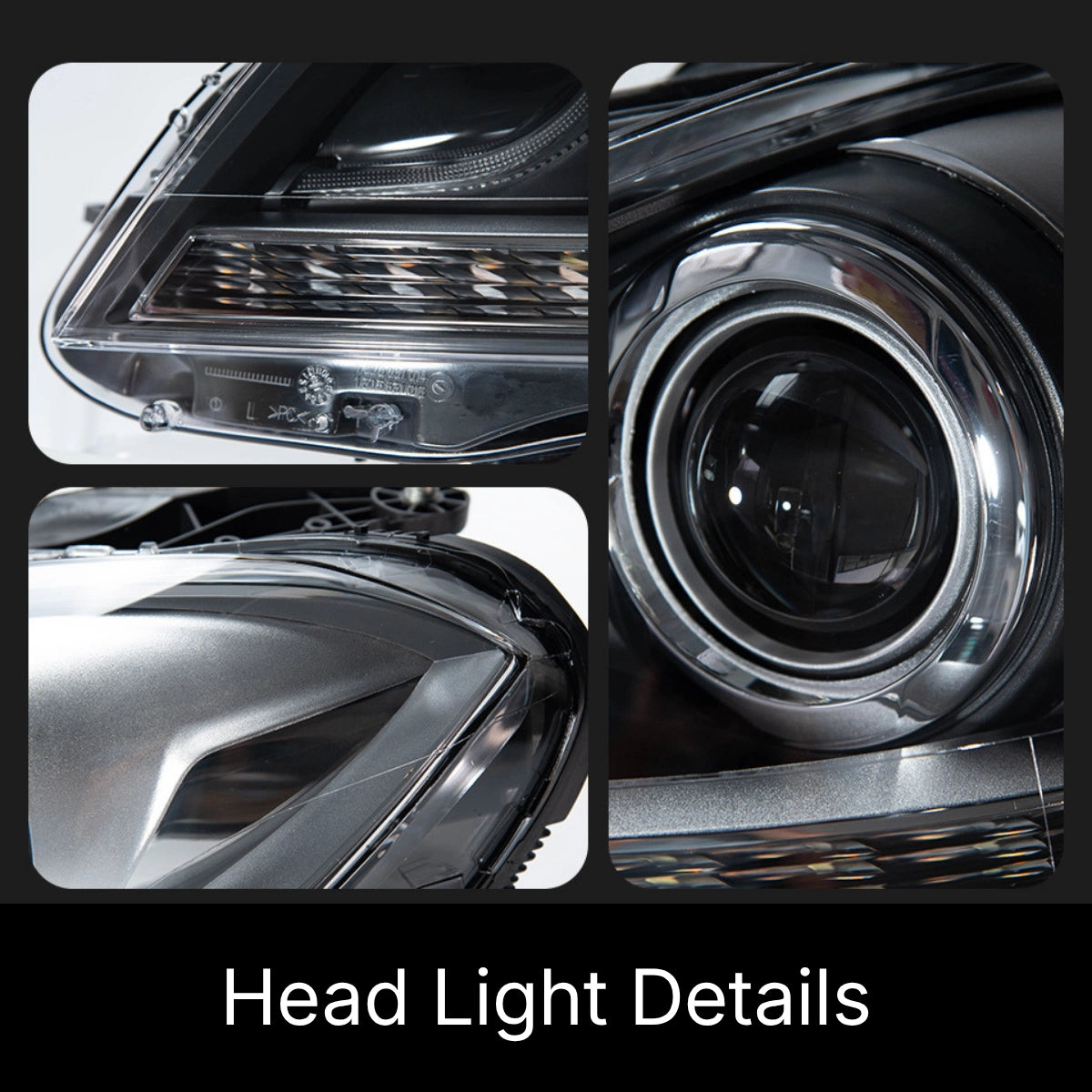 LED-Scheinwerfer für 2012-2014 Mercedes C-Klasse W204 Facelift | nur Halogen, Startanimation