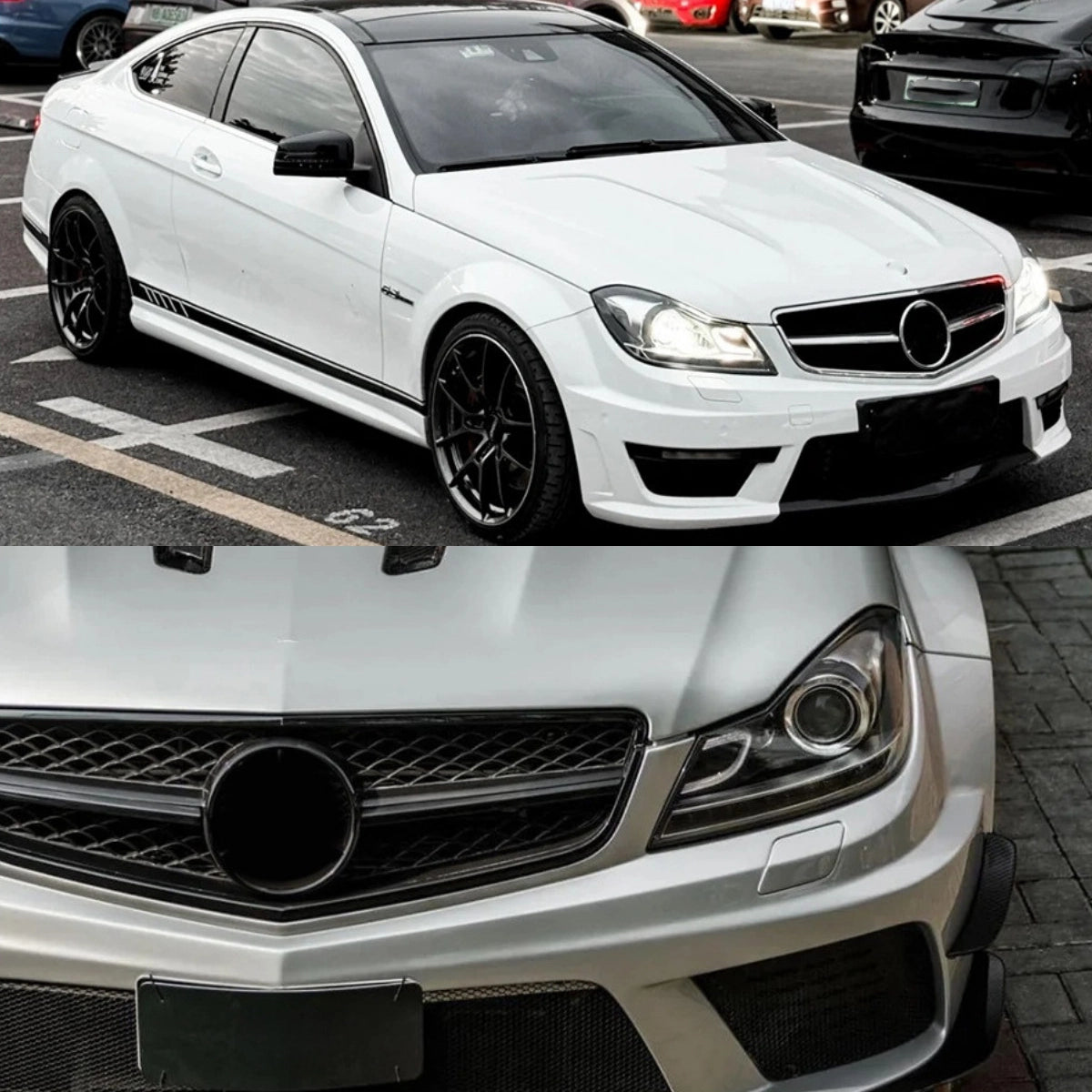 LED-Scheinwerfer für 2012-2014 Mercedes C-Klasse W204 Facelift | nur Halogen, Startanimation
