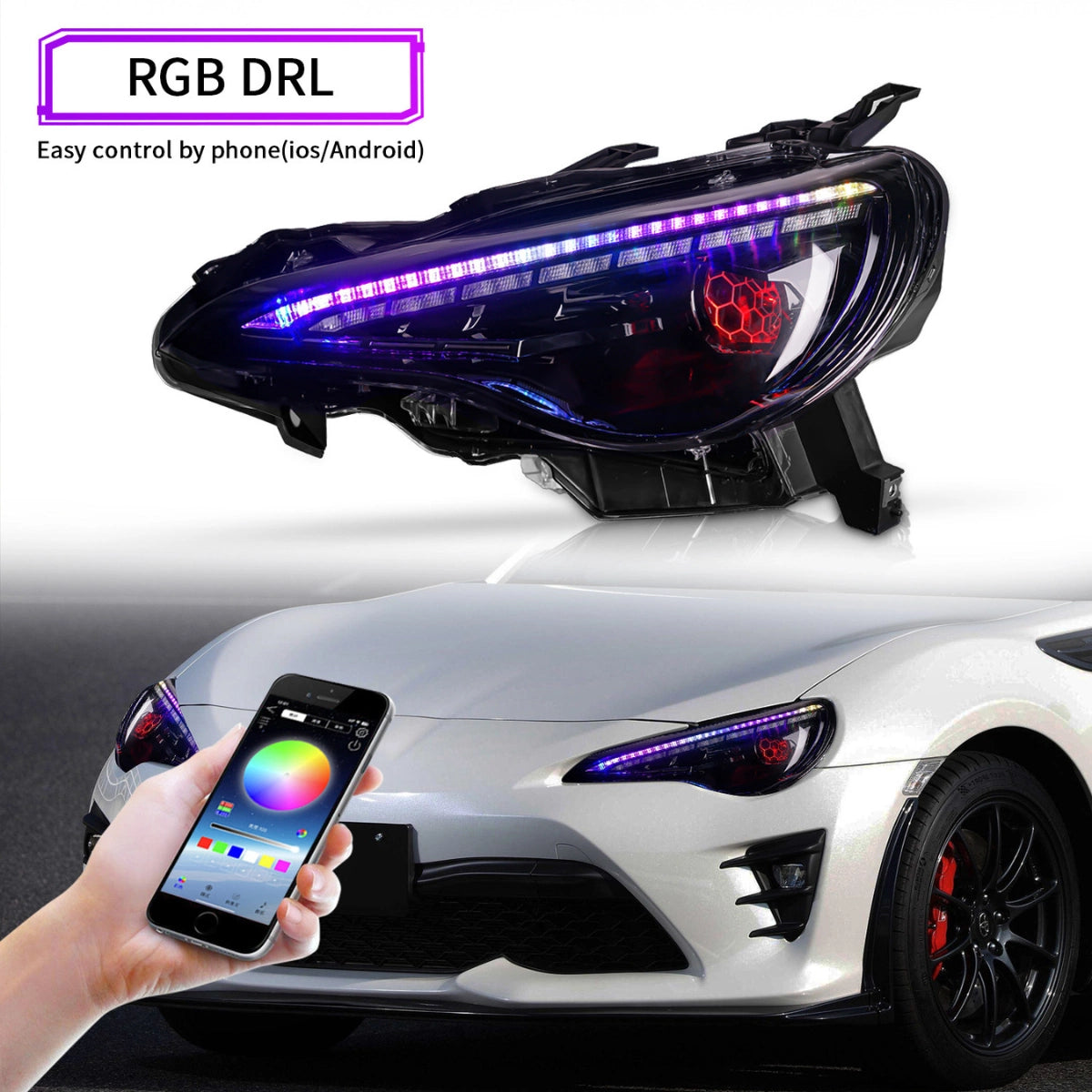 LEDHeadlightsforSubaruBRZScionFR-SToyota86_2013-2020_RGBDRL_EvilEye_Animation_6 - NOXBEAM