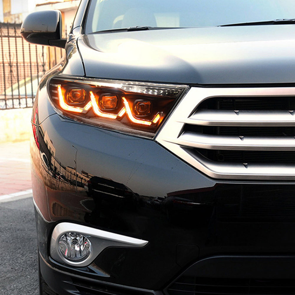 LEDHeadlightsforToyotaHighlander_2011-2013_SequentialSignals_Projector_WithDRL_RedEvilEye_9 - NOXBEAM