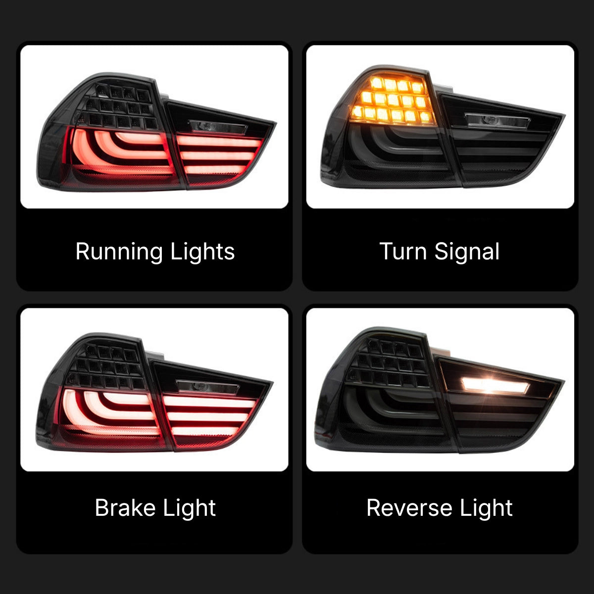LED Tail Lights for 2006-2011 BMW 3 Series E90 Sedan | Start-Up Animation, Plug & Play