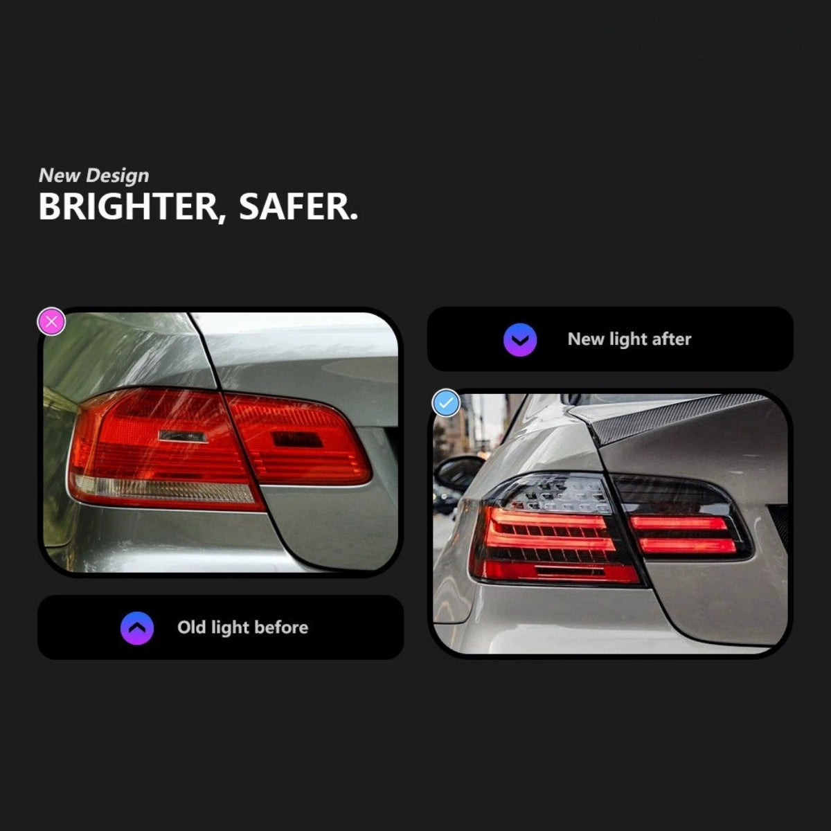 LED Tail Lights for 2007-2013 BMW 3 Series E92 Coupe E93 Convertible | Sequential, Plug & Play