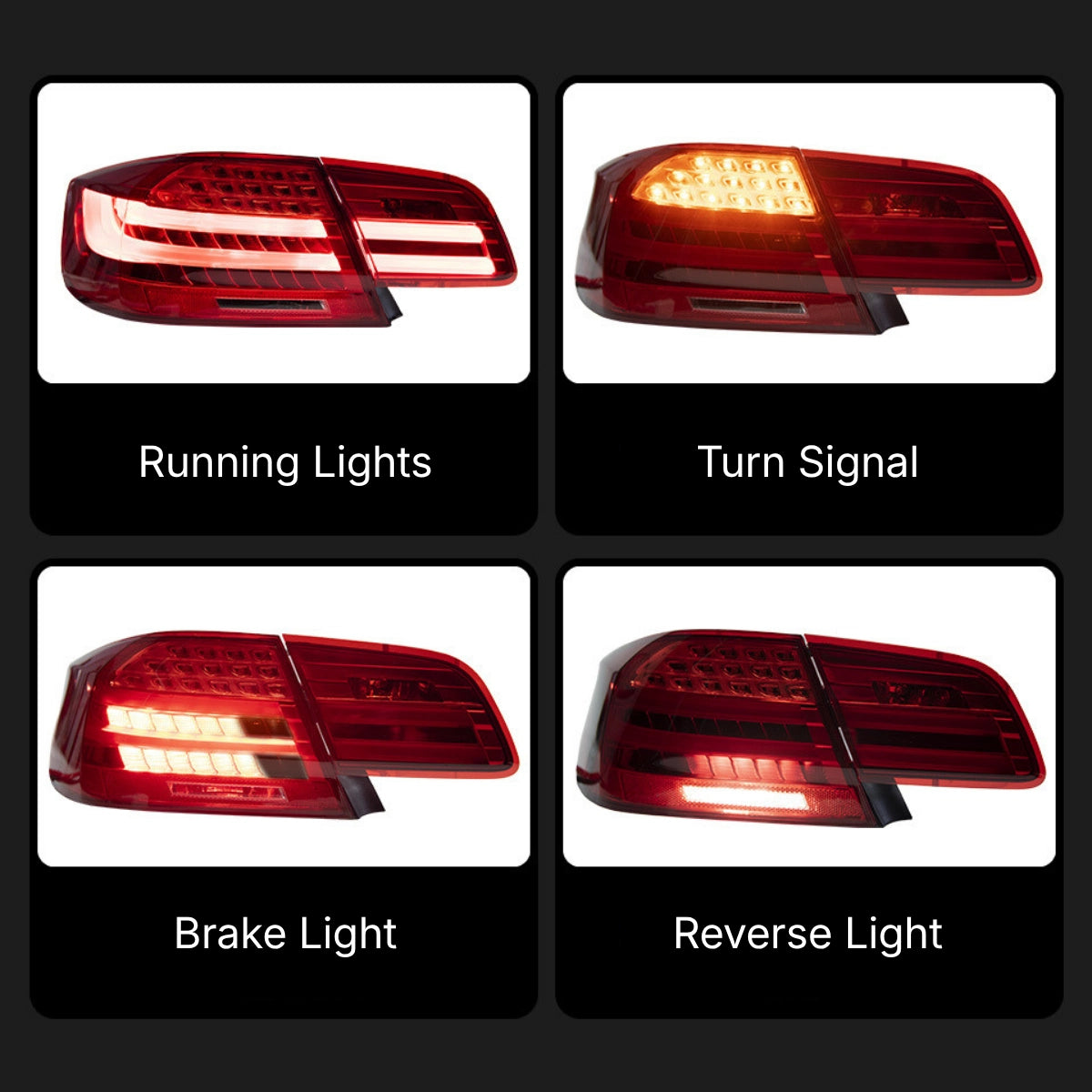 LED Tail Lights for 2007-2013 BMW 3 Series E92 Coupe E93 Convertible | Sequential, Plug & Play