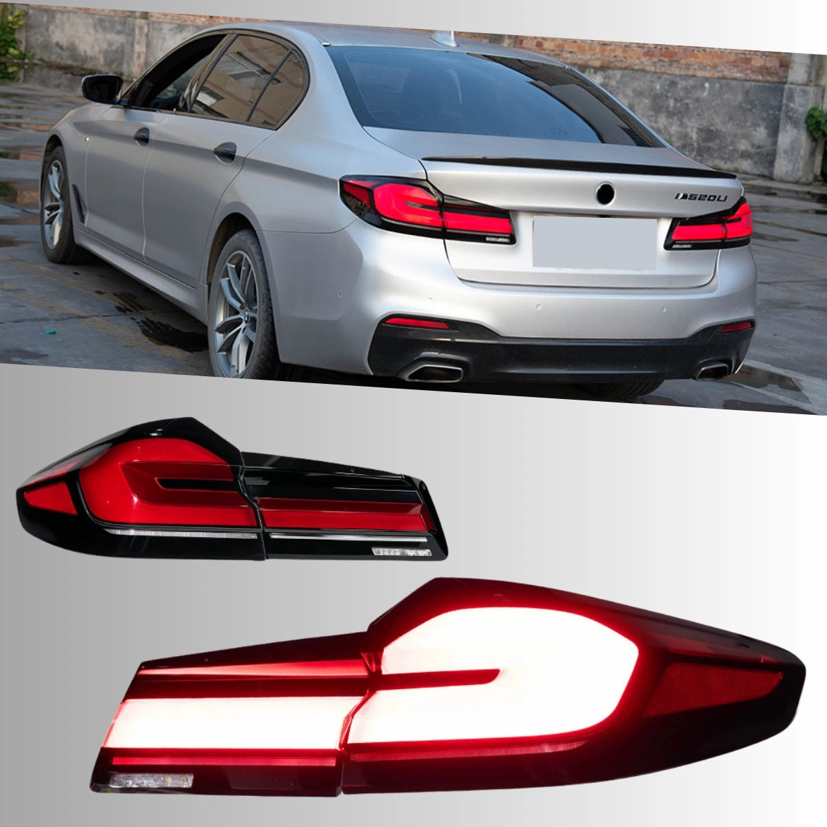 LED Tail Lights for 2018-2020 BMW 5 Series G30 Pre-LCI Sedan with Sequential Turn Signals