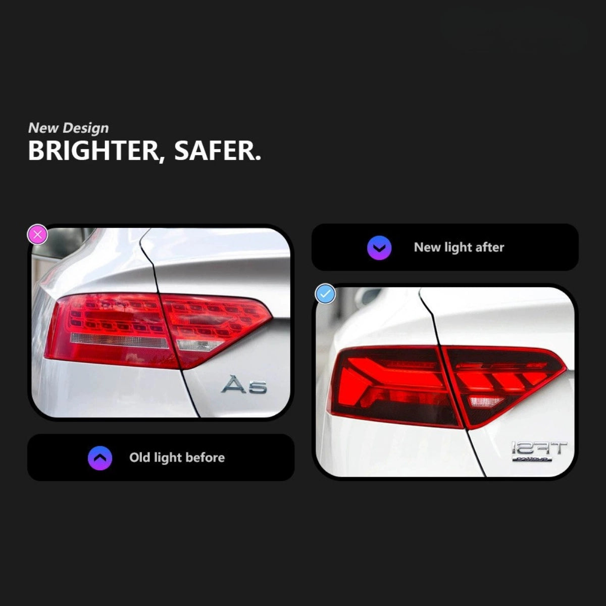 RS-Style LED-Rückleuchten für 2008-2017 Audi A5/S5/RS5 8T Coupé | Startanimation, dynamischer Blinker