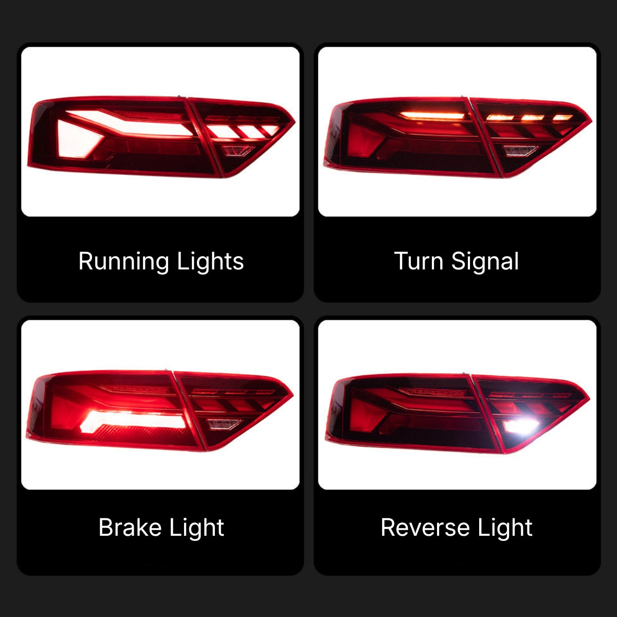 RS-Style LED-Rückleuchten für 2008-2017 Audi A5/S5/RS5 8T Coupé | Startanimation, dynamischer Blinker