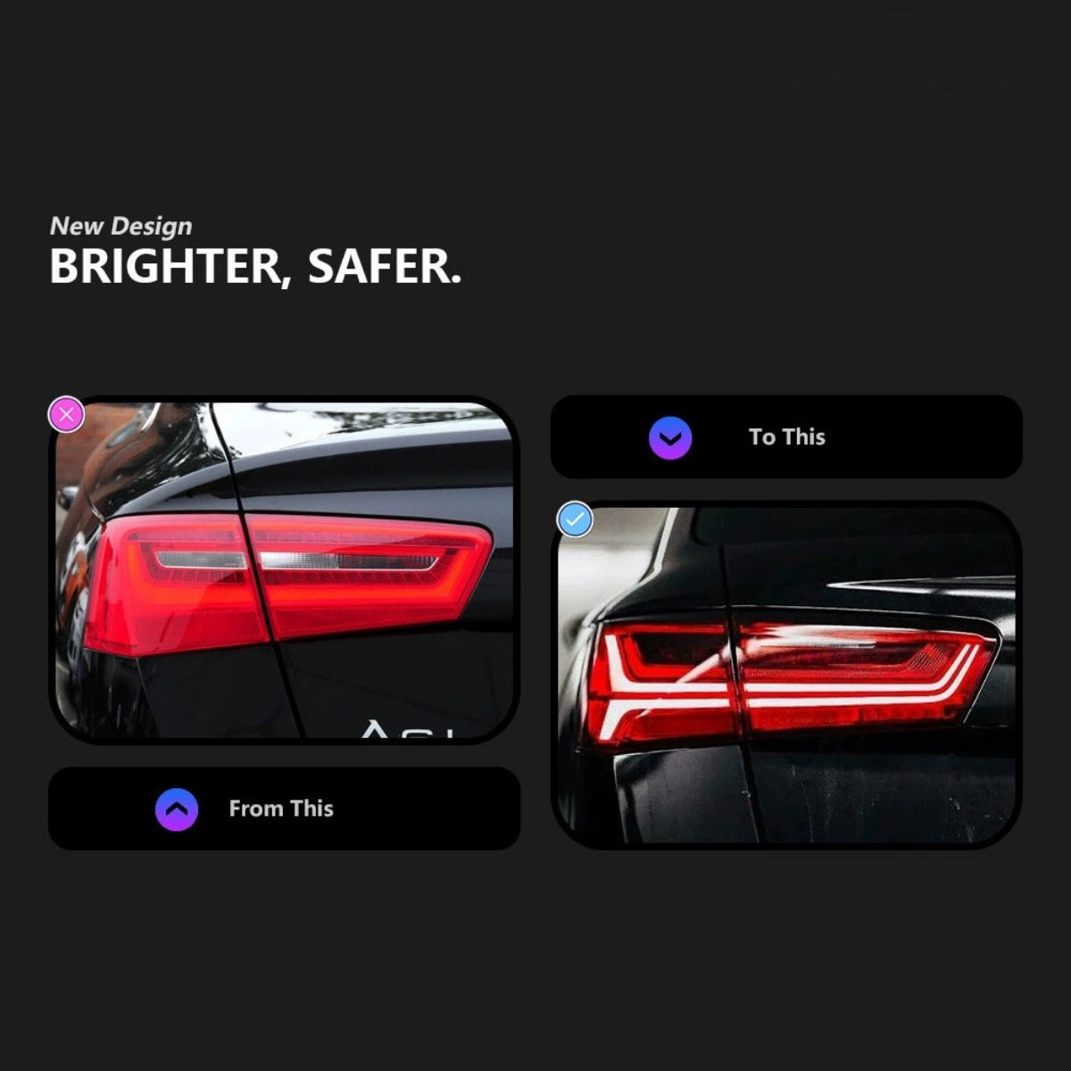 LED-Rückleuchten im Facelift-Look für 2012-2015 Audi A6/S6 C7 Limousine | dynamischer Blinker
