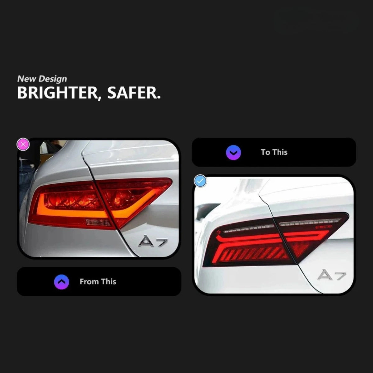 LED-Rückleuchten für 2011-2018 Audi A7/S7/RS7 C7 Sportback | dynamischer Blinker