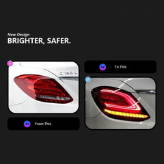 LED-Rückleuchten für 2015-2021 Mercedes C-Klasse W205 Limousine | dynamischer Blinker