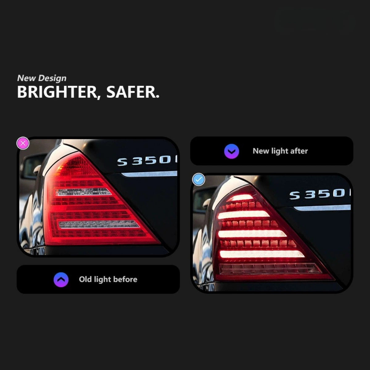 Diamond-Style LED-Rückleuchten für 2006-2013 Mercedes S-Klasse W221 | dynamischer Blinker