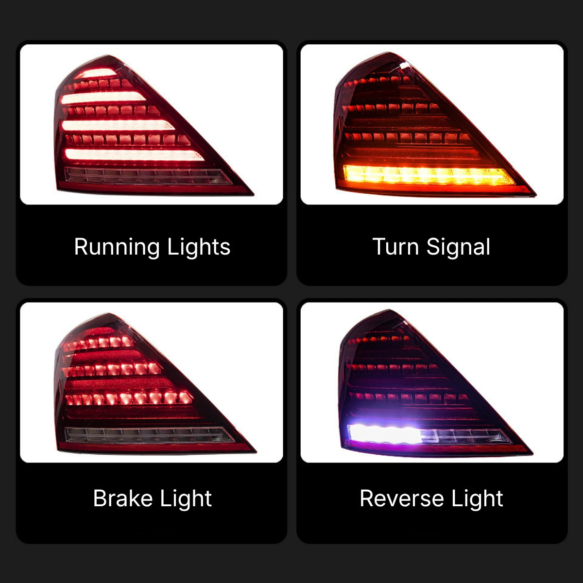 Diamond-Style LED-Rückleuchten für 2006-2013 Mercedes S-Klasse W221 | dynamischer Blinker